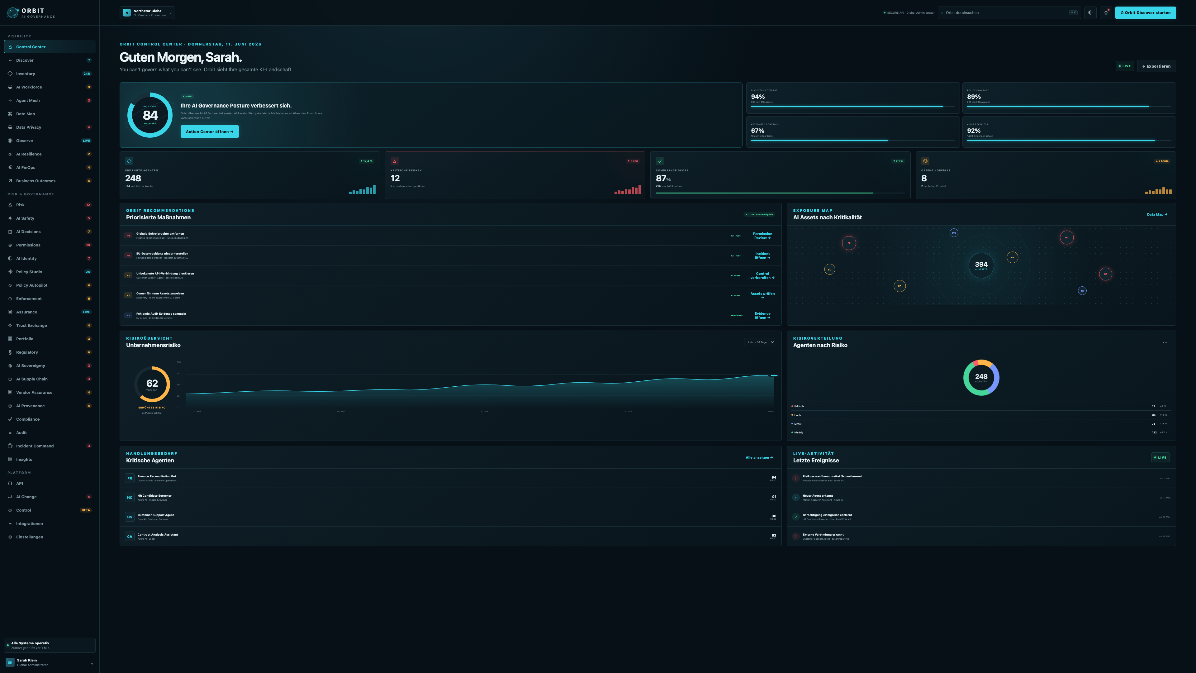 Control Center screenshot from Orbit